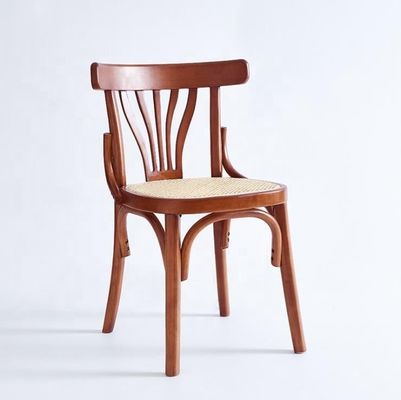 단단한 목재 스택블 노르딕 디자인 라탄 좌석 식탁 의자