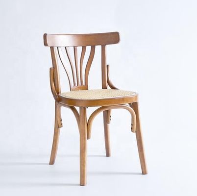 단단한 목재 스택블 노르딕 디자인 라탄 좌석 식탁 의자