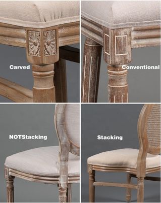 저녁식사 잔치 행사 프랑스 스타일 라탄 뒷면 단단한 목재 루이스 의자 쌓일 수 있는 의자 고대 목재 의자 현대 100