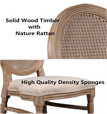 저녁식사 잔치 행사 프랑스 스타일 라탄 뒷면 단단한 목재 루이스 의자 쌓일 수 있는 의자 고대 목재 의자 현대 100