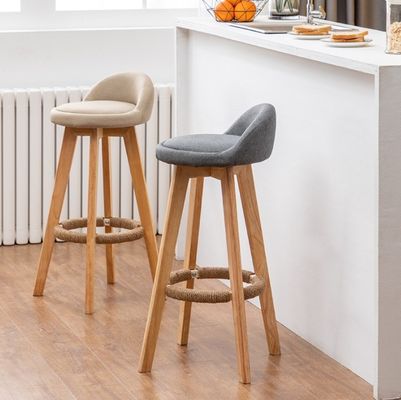 상업용 가구 고형 목재 프레임과 직물 좌석과 함께 현대 높은 바 의자