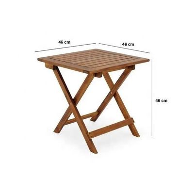 피크닉 실외 커피 차 음료 및 사이드 patio를위한 단단한 나무 프레임 접기 정원 테이블