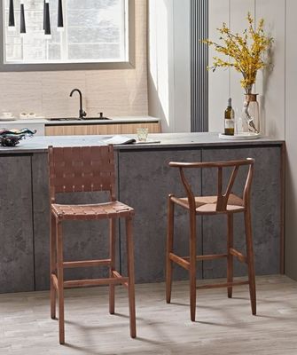 아쉬 나무 프레임 노르딕 비스트로 바 의자