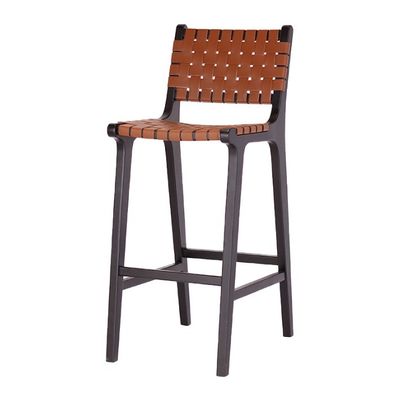 노르딕 패션 비스트로용 현대 스타일 고형 목재 바 의자