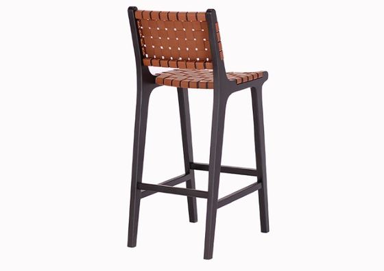 노르딕 패션 비스트로용 현대 스타일 고형 목재 바 의자