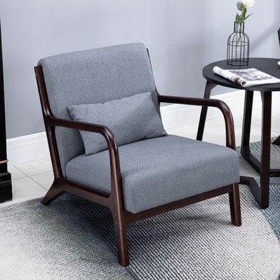메일 포장 단단한 나무 프레임 편안한 직물 좌석 게으른 단일 소파 의자 편안한 밤