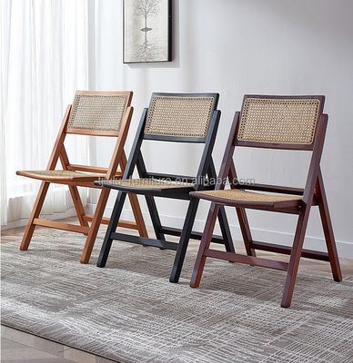 메일 포장 노르딕 레스토랑 장식용 고형 목재 라탄 접이식 식탁 의자
