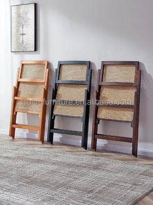 메일 포장 노르딕 레스토랑 장식용 고형 목재 라탄 접이식 식탁 의자