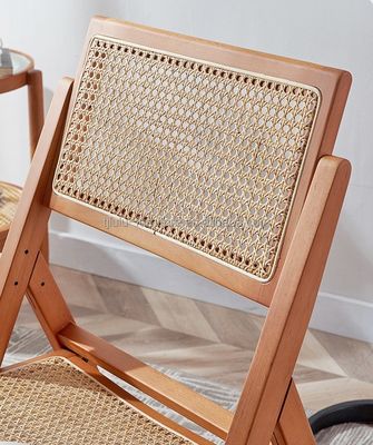 메일 포장 노르딕 레스토랑 장식용 고형 목재 라탄 접이식 식탁 의자