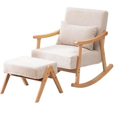 거실 가구 유럽 스타일 목재 포장 된 단단한 목재 흔들기 소파 의자 메일 포장