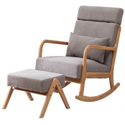 거실 가구 유럽 스타일 목재 포장 된 단단한 목재 흔들기 소파 의자 메일 포장