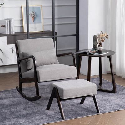 거실 가구 유럽 스타일 목재 포장 된 단단한 목재 흔들기 소파 의자 메일 포장