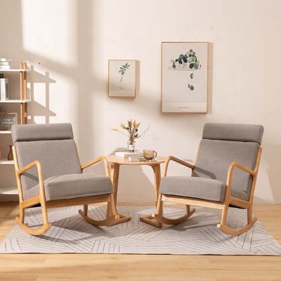 거실 가구 유럽 스타일 목재 포장 된 단단한 목재 흔들기 소파 의자 메일 포장