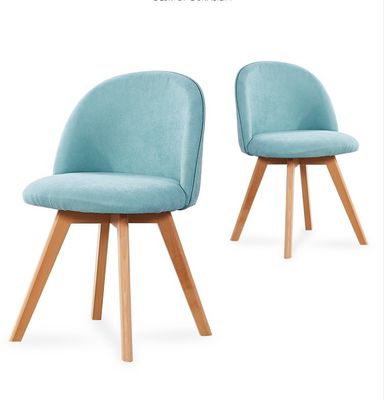 현대 노르딕 스타일의 목재 다리 및 포장 된 좌석으로 된 식탁 의자