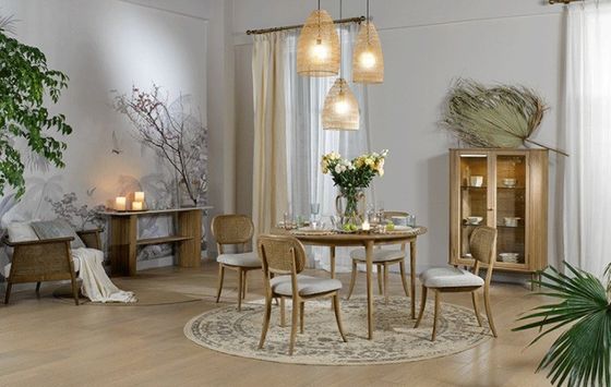 낡은 래튼/위커 의자 고형 나무 식탁 의자 팔 없는 래튼 의자 고객 요구