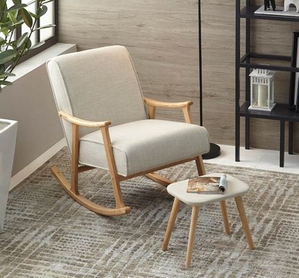 실용적인 높은 밀도 스폰지 직물 목재 거실 유럽 스타일의 흔들기 의자