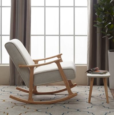 실용적인 높은 밀도 스폰지 직물 목재 거실 유럽 스타일의 흔들기 의자