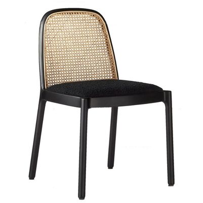 우편 포장 튼튼한 단단한 목재 팔 없는 라탄 식탁 의자