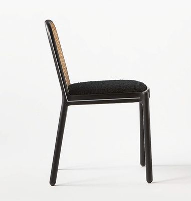 우편 포장 튼튼한 단단한 목재 팔 없는 라탄 식탁 의자