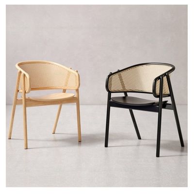 NO 접힌 스타일리시 모형 목재 라탄 식탁 의자