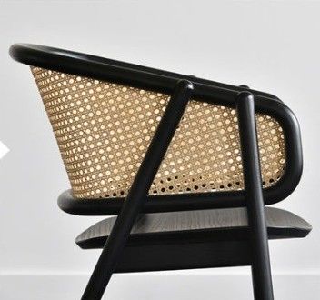 디자인 목재 라탄 식탁 의자 캔 라탄 팔 의자 100KG 무게 제한 및 메일 포장