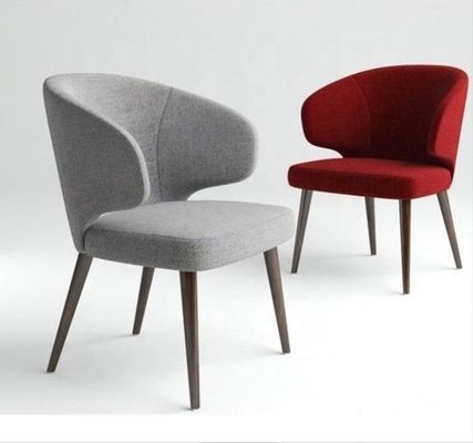 편안하고 우아한 식사용 목재 다리 벨벳 포장 날개 뒷받침 식탁 의자