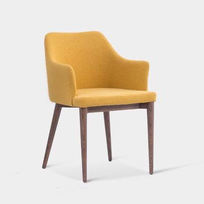 호텔 레스토랑 식탁 의자 고체 재 나무 프레임과 포장 된 금속 직물 거품 의자