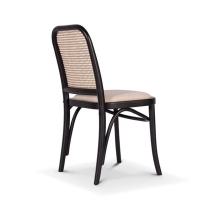 클래식 고체 나무 프레임 식탁 의자 블랙 래탄 생활 레스토랑 호텔 현대 디자인 스타일