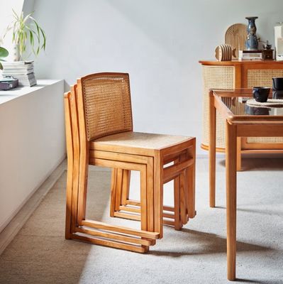식실 가구 뱅켓용 현대 고형 나무 식탁 의자 겹쳐질 수 있는 라탄 의자 NO 접힌