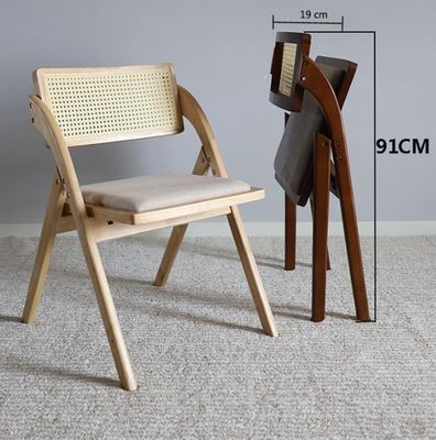 음식점용 접이식 목재 의자 자연색/오리색의 내구성 있는 라탄 식탁 의자