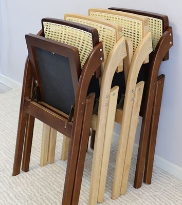 음식점용 접이식 목재 의자 자연색/오리색의 내구성 있는 라탄 식탁 의자