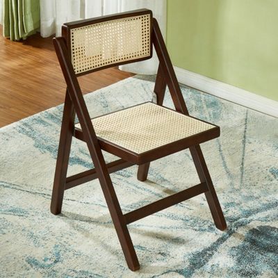 단단한 나무 래튼 프레임 자연 래튼 식탁 의자 접힌 네 현대 가구 레스토랑의 이벤트