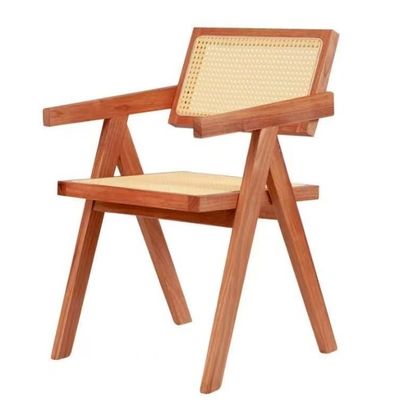 현대 디자인 스타일 식실 가구 고급 라탄 고형 나무 레스토랑 의자 팔받침