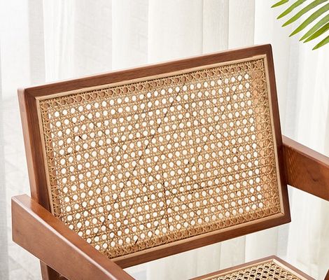 현대 디자인 스타일 식실 가구 고급 라탄 고형 나무 레스토랑 의자 팔받침