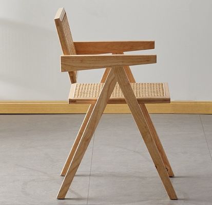 현대 디자인 스타일 식실 가구 고급 라탄 고형 나무 레스토랑 의자 팔받침