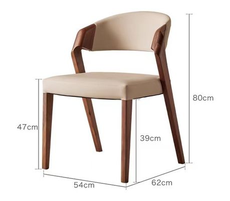 거실 가구 고형 목재 식탁 의자 맞춤형 디자인과 PU 가죽 쿠션