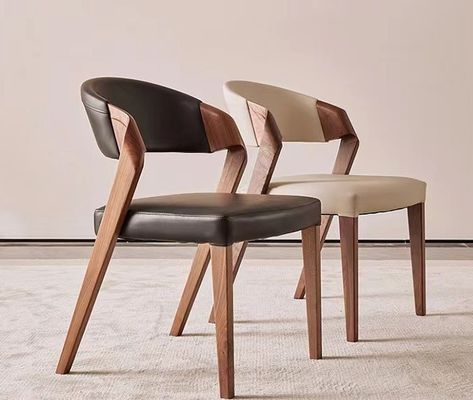 거실 가구 고형 목재 식탁 의자 맞춤형 디자인과 PU 가죽 쿠션