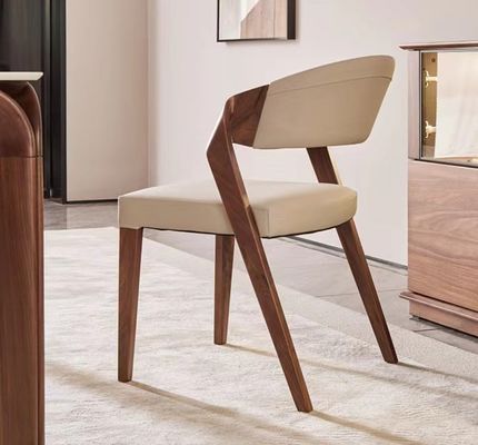 거실 가구 고형 목재 식탁 의자 맞춤형 디자인과 PU 가죽 쿠션