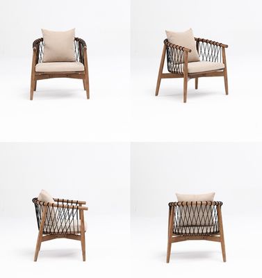 메일 포장 Y 노르딕 라운지 목재 소파 레저 의자 로프 엮은 단단한 목재 의자 호텔용 팔받침
