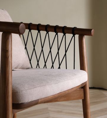 메일 포장 Y 노르딕 라운지 목재 소파 레저 의자 로프 엮은 단단한 목재 의자 호텔용 팔받침