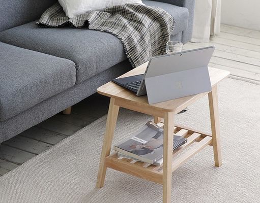 맞춤형 디자인 빈티지 솔리드 목재 정면 끝 커피 테이블 W50*D35*H42CM 거실