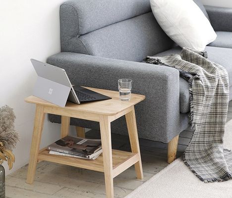 맞춤형 디자인 빈티지 솔리드 목재 정면 끝 커피 테이블 W50*D35*H42CM 거실