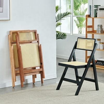 NO 접힌 현대 고형 목재 의자 로탄 식탁 접힌 로탄 의자 자연 인기 색상