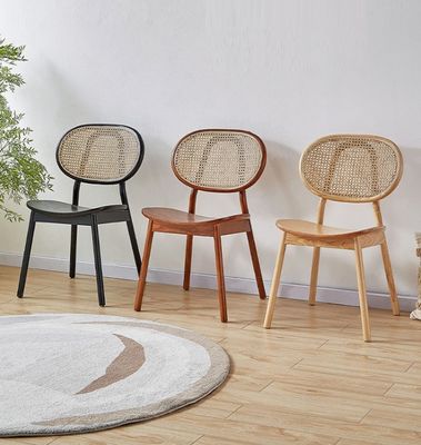 레스토랑 가구용 모던 디자인 애쉬 나무 프레임 라탄 식탁 의자