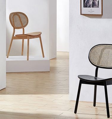 레스토랑 가구용 모던 디자인 애쉬 나무 프레임 라탄 식탁 의자