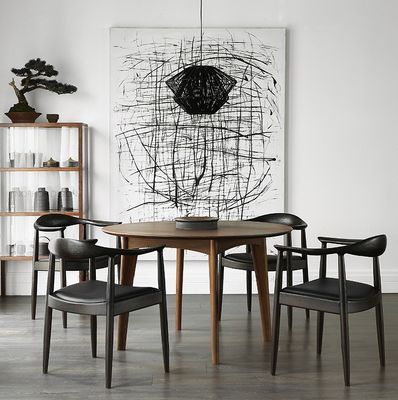 PU 가죽 의자 목재 식탁 의자 W61*D55*H76CM 2023년 현대 노르딕 디자인 레스토랑