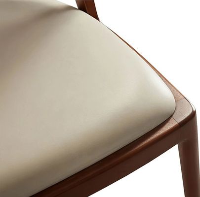 아쉬우드 프레임 노르딕 디자인 현대 고형 목재 PU 가죽 라탄 식당 의자 2023 카페 및 레스토랑