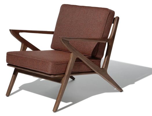 현대식 직물 목조 소파 의자 레저 라운지 단단한 목재 의자 W59*D59*H57CM