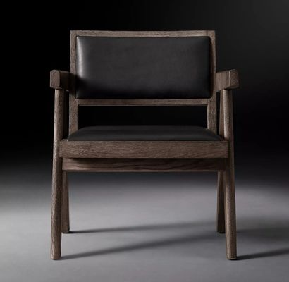 최상급 호텔 레스토랑 홈 현대 목재 PU 의자 팔받침 W52*D53.3*H70CM 거실 의자