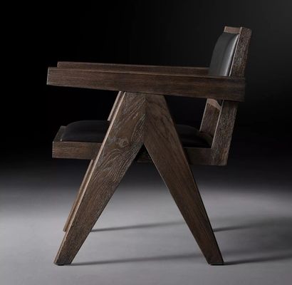 최상급 호텔 레스토랑 홈 현대 목재 PU 의자 팔받침 W52*D53.3*H70CM 거실 의자